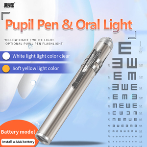 Linterna Médica de Bolsillo con Batería, Luz Dual Amarilla y Blanca, Mini Linterna para Exámenes Oftalmológicos, ORL y Orales - Product Image 3
