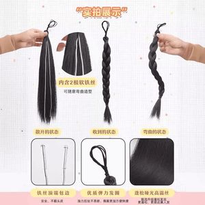 Peluca de cola de caballo para mujer, de fibra sintética resistente al calor, natural, corta, trenzada, para cualquier tono de piel y forma de rostro - Product Image 5