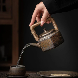 Théière <span class=keywords><strong>japonaise</strong></span> antique en grès avec anse, en argile minérale <span class=keywords><strong>ancienne</strong></span>, service à thé Kung Fu en <span class=keywords><strong>porcelaine</strong></span>, théière faite à la main - Product Image 5