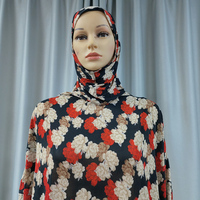 Abaya de prière tendance pour femmes musulmanes, robe à capuche, style turc, africain, modeste, hijab, kaftan, robe, imprimé floral, Dubaï, Arabie Saoudite, vêtements islamiques