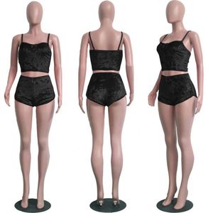 Pijamas Sexys de Terciopelo para Mujer, Conjunto de Dos Piezas Personalizado para Dormir - Product Image 6