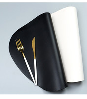 Tapis de Table en cuir, motif personnalisé, 5 pièces, pour salle à manger et sous-verres