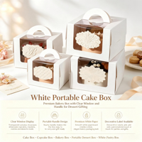 Boîtes à gâteaux pliantes personnalisées 10x10x5 cm, exquises, pour tranches, avec fenêtre transparente, 10-12 pouces