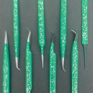 Pinzas Profesionales para Extensión de Pestañas, de Alta Gama, con Recubrimiento de Gel Antioxidante, Punta Fina, Acero Inoxidable, Herramientas para Extensión de Pestañas OEM - Product Image 1