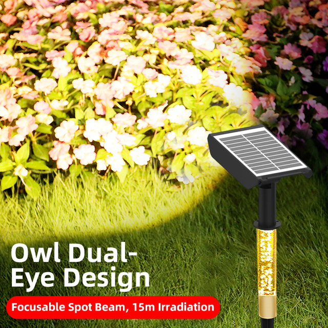 White & Warm White Outdoor Garden Solar Led Lawn Bollard Lights IP65 Waterproof Decoration Backyard Solar Led Pathway Lights