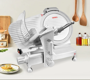 เครื่องตัดเนื้อสแตนเลสแบบอัตโนมัติสำหรับพ่อครัวเชิงพาณิชย์เครื่องตัดเนื้ออลูมิเนียมขัดเงาและใบมีดขนาด22ซม. - Product Image 3