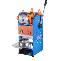 Machine de scellage électrique pour gobelets en plastique, calibre 90/95 mm, scelleuse manuelle haute précision pour gobelets de yaourt, jus et eau