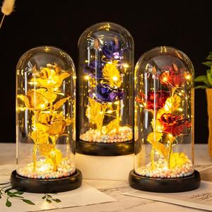 Fleur de rose éternelle préservée en verre dôme fête des mères anniversaire Valentes cadeaux 2023 - Product Image 2