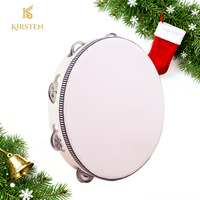 Fast Delivery KIRSTEN CT-1 Durable Wooden Hand Drum 4 Inch Mini Wholesale Tambourine Galvanized Bell Plate Single Layer Drum