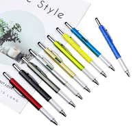 BECOL Promotionnel 6 en 1 Multi-Fonction Outil Stylos Coloré Tech Outil Stylo En Plastique Stylet Stylo À Bille Avec Niveau et Tournevis