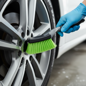 แปรงทำความสะอาดล้อและยางรถยนต์อเนกประสงค์ TB-PRO001, ดีไซน์สีทอง, โครงสร้างชิ้นเดียว, ขนแปรงทำจากวัสดุ PE/PP/PBT - Product Image 6