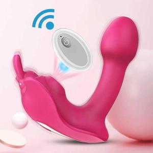 大人と女性のための2-in-1ウェアラブル女性リモコンクリット吸盤 & ディルドバイブレーターリアル振動セックスおもちゃ - Product Image 6