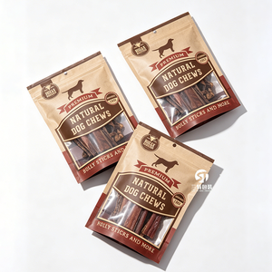 Bolsa de 300g para envasar snacks para mascotas, impresa a medida, con cierre de cremallera, ventana y lámina de aluminio a prueba de humedad, OEM. - Product Image 4