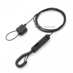 Pince de plafond de sortie latérale de système de suspension de plafond de <span class=keywords><strong>crochet</strong></span> en métal enduit noir avec le mousqueton - Product Image 2