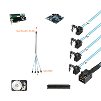 Câble Mini SAS HD vers 4 SATA 7 broches SFF-8643, cordon de répartition pour serveur, RAID, HBA, disque dur HDD, SSD, backplane de stockage