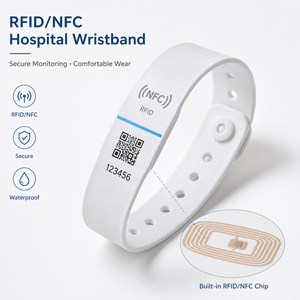 Pulsera de PVC Imprimible con RFID/NFC para Hospitales, Personalizable y Ajustable, para el Seguimiento Seguro de Pacientes Mayores - Product Image 1