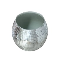 Décoration Mosaïque en Verre Disco Transfrontalière de 28 cm pour Seau à Glace, Pot de Fleurs, Fournitures de Danse pour Fêtes Estivales