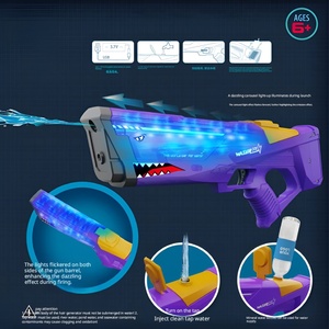 Pistola <span class=keywords><strong>de</strong></span> Agua Eléctrica Automática con Luz LED, Diseño <span class=keywords><strong>de</strong></span> Tiburón, Alta Presión, Recargable, Resistente al Agua, Juguete para Piscina y Playa <span class=keywords><strong>de</strong></span> Verano - Product Image 2