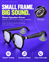 Lunettes audio à oreille ouverte, lunettes audio intelligentes avec micro, réduction de bruit ENC, lunettes audio intelligentes Bluetooth