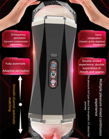 10-Frequenz Vibrierender 2-in-1 Mund- & Vaginal-Automatik-Masturbator für Männer, Elektronischer Taschenformat-Masturbator mit Stimme