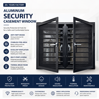 Ventana de Seguridad Abatible de Aluminio Personalizada con Malla de Seguridad de Acero Inoxidable para Edificios Residenciales y Comerciales