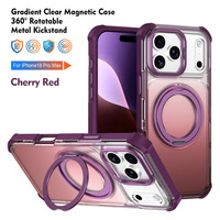 Étui de téléphone magnétique 2-en-1 de luxe en TPU et PC avec support rotatif, protection intégrale antichoc pour iPhone 18 17 16 Pro Max