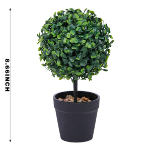 Ruopei <span class=keywords><strong>Mini</strong></span> Bola de Topiario Artificial de Boj en Maceta con Hierba Milanesa Sintética, Pequeña Planta Falsa para Decoración de Mesa en Hogar u Oficina - Product Image 2
