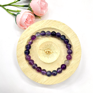 8mm di alta qualità <span class=keywords><strong>Chakra</strong></span> ametista bracciale elastico pietra naturale cristallo rotondo di perline - Product Image 6