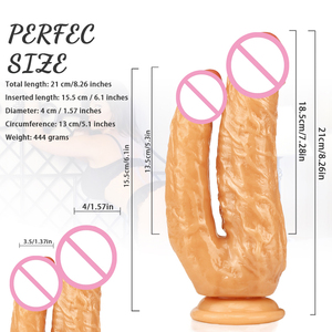 Dildo réaliste double tête géant, jouet sexuel pour <span class=keywords><strong>adultes</strong></span>, prend en charge l'insertion double face, étanche, souple, sans poignée. - Product Image 6