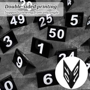 Numéros de table en acrylique transparents personnalisés imprimés UV pour mariage, vente en gros - Product Image 4
