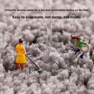 <span class=keywords><strong>Tapis</strong></span> de salon floqué simple, <span class=keywords><strong>tapis</strong></span> de salle de bain antidérapant, <span class=keywords><strong>tapis</strong></span> de toilette absorbant l'<span class=keywords><strong>eau</strong></span>, lavable en machine, motif feuilles et fleurs - Product Image 4