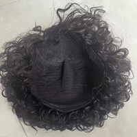 NC #   Perruque courte bouclée coupe pixie pour femmes noires, fabriquée à la machine, avec raie latérale, boucles de 10 pouces, cheveux humains brésiliens
