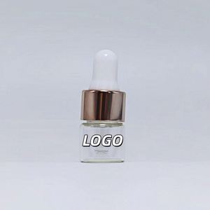 Mini Botella de Vidrio Transparente Ámbar de 1ml 2ml 3ml 5ml con Gotero para Aceites Esenciales y Tapa Dorada Rosa - Product Image 1