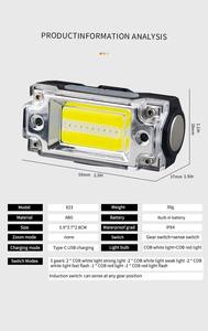 USB Rechargeable COB LED Cap Clip <b>Light</b> Ultra Bright Magnetic Base Clip On Headlamp Dual Color Work <b>Light</b> for Camping Fishing - Product Image 2