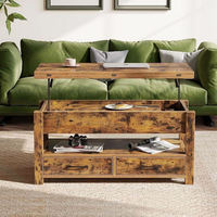 Table basse pliante en bois au design moderne multifonctionnel avec rangement, écologique, pour salon et chambre à coucher