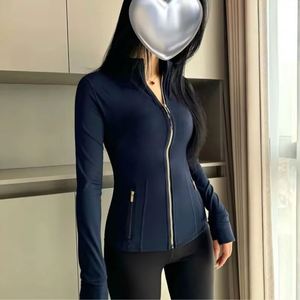 Veste de course décontractée coupe-vent pour femme avec fermeture éclair dorée, ajustée, style Lulu, taille M - Product Image 3