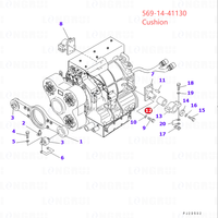 Coussin de fixation de transmission 569-14-41130 pour chargeuse sur pneus/benne basculante Komatsu