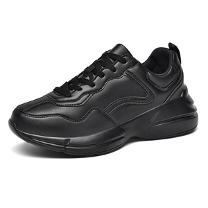 Zapatos Casuales de Plataforma Clásicos para Hombre, Zapatos Deportivos de Piel Sintética Negra de Primera Calidad en Color Puro - Product Image 5