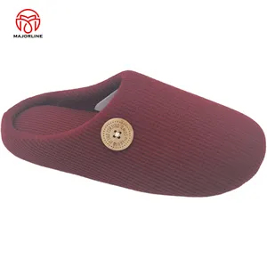 Customized OEM Cozy Slippers Unisex Men's Women's Memory Foam Slippers Comfort Cotton-blend Closed Toe House Shoes Indoor Scuff