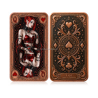 Barre de cuivre pur .999 de 1 oz, carte de poker, carte à jouer, anime, fille sexy, lingot commémoratif, vente en gros, cadeau