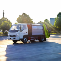 Camion à ordures compacteur Foton Mini 2850 mm avec benne entièrement fermée pour la collecte des déchets municipaux et le transport dans les rues étroites