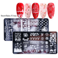 Fourniture Nail Art Transfert Plaque En Acier Rétro Papillon Note De Noël Flocon De Neige Modèle estampage ongles français