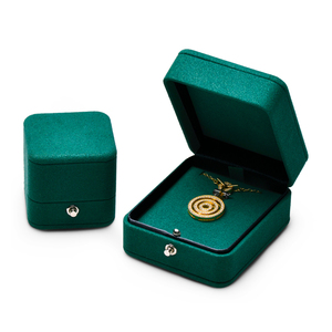 FANXI Jewelry Green Packaging Ring <b>Boxes</b> <b>Black</b> Microfiber Travel Jewelry Storage Box - Product Image 4