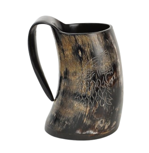 Tasse médiévale sur mesure avec corne à boire avec poignée Viking Ale chope à corne à boire pour bière hydromel - Product Image 5