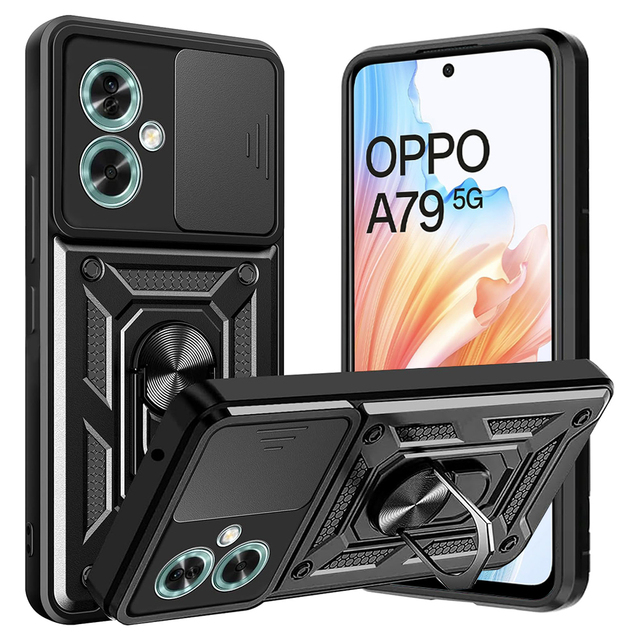 Shockproof Armor Camera Lens Protection CamShield for OPPO A79 5G A59 A38 A18 4G A58 A38 RENO 11 PRO Car Ring case