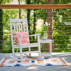 DU'S <strong>White</strong> Outdoor <strong>Rocking</strong> <strong>Chair</strong> Classic Garden <strong>Chair</strong> Patio Deck <strong>Chair</strong> with Armrests - Product Image 3