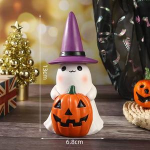 Lampada Notturna LED di Lusso a Forma di Fantasma di Halloween, Adorabile Lampada Fantasma con Cappello da Strega e Calderone, Decorazione da Tavolo per Casa e Feste - Product Image 6