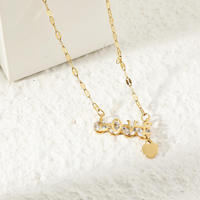 Collier avec pendentif en forme de lettre d'amour, tendance unisexe, cent cœurs en zircon, acier inoxydable, chaîne de clavicule tendance