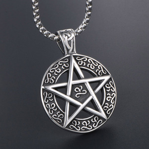 <b>Titanium</b> Steel Five Pointed Star Pendant Necklace Men Retro Korean Style Fashion Jewelry SP452 - Product Image 2