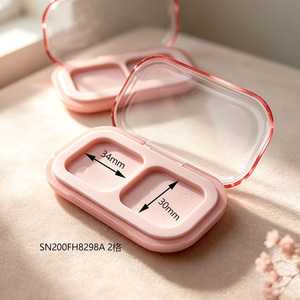 Mini Paleta de Sombras de Ojos Vacía de <span class=keywords><strong>2</strong></span> Compartimentos, Estuche Compacto de Plástico Rosa, Contenedor para Rubor, Corrector y Polvo - Product Image 4